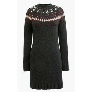 J.CREW NWT Jeweled Fair Isle Embellished Crewneck Sweater Dress Size Medium